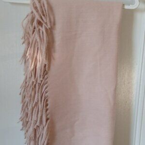 Anthropologie blush pink fringed scarf new with tags soft and cozy